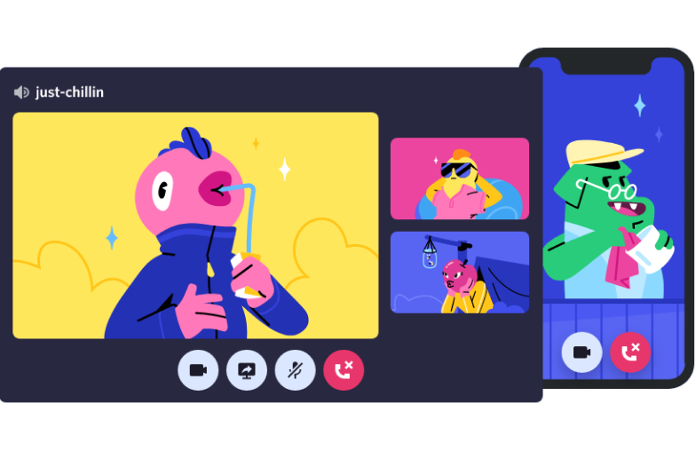 imagem de chamada de video entre dispositivos diferentes